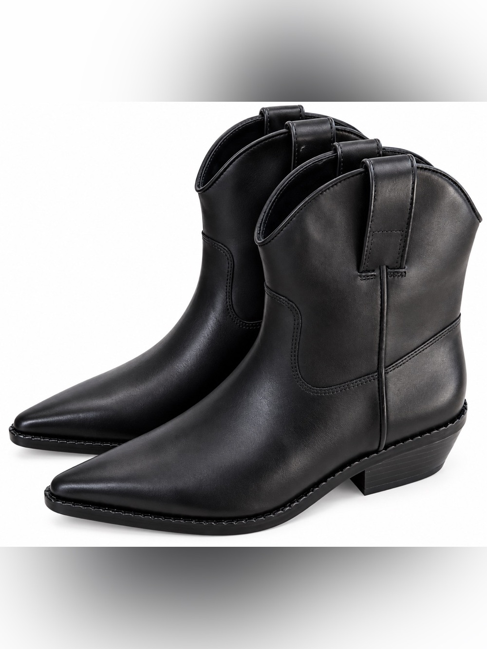 Michael‎ Kors Noemie Black Leather Women's Cowboy Booties size 7M